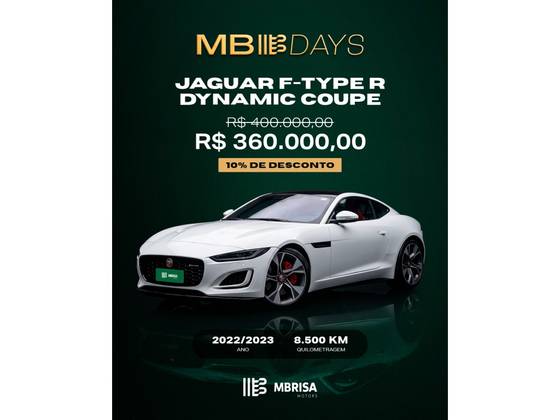 JAGUAR F-TYPE 2.0 P300 GASOLINA R-DYNAMIC COUPÉ AUTOMÁTICO JAGUAR F-TYPE 2.0 P300 GASOLINA R-DYNAMIC COUPÉ AUTOMÁTICO
